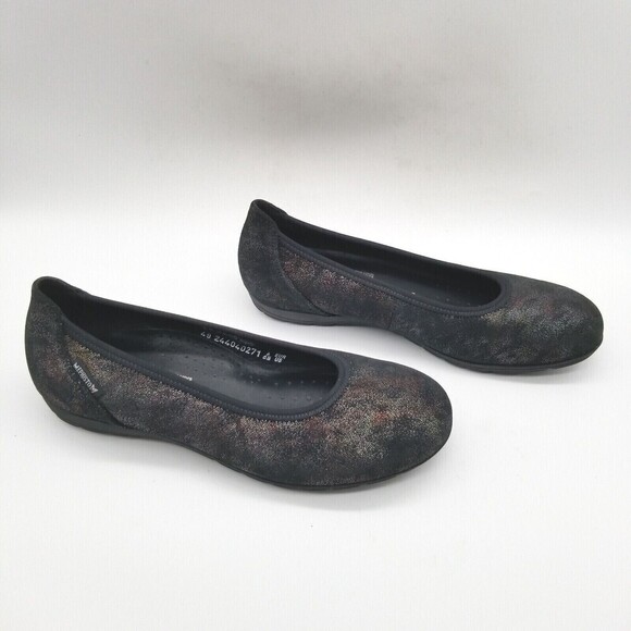 Mephisto Womens Black Glitter Round Toe Emilie  Ballet Flats Size 6.5 - Picture 1 of 6